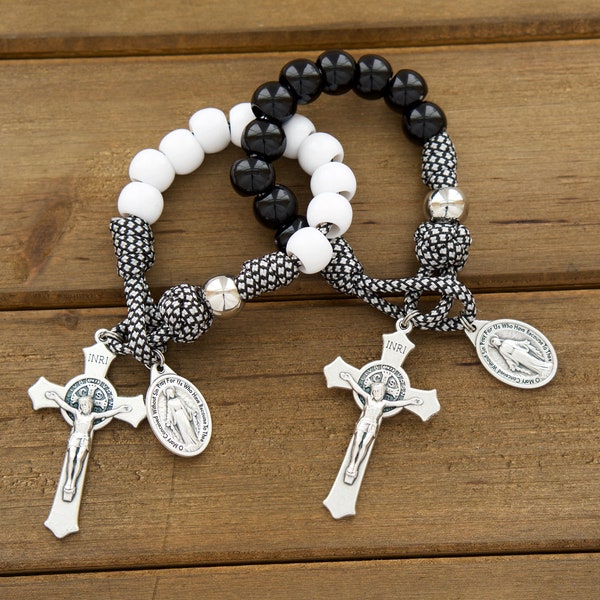 Together in Prayer - Single Decade Pocket Paracord Rosary Set for Newly Weds | Holy Matrimony Gift | Marriage Rosary