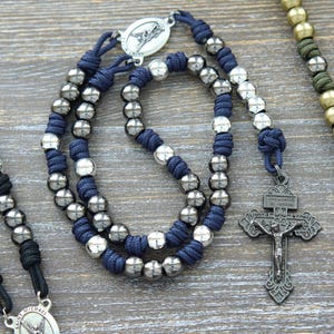 St. Michael Chaplet | Metal Beaded Paracord Chaplet for Catholics | Multiple Colors