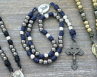 St. Michael Rosenkranz | Metall Perlen Paracord Chaplet für Katholiken | Mehrere Farben