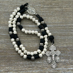 7 Sorrows Stainless Steel Servite Rosary | Mater Dolorosa | Black, Silver, Gunmetal Premium Paracord Rosary Chaplet | Catholic Gifts