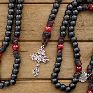 The Blood of Christ Paracord Rosary - Full Size Men's Rosary