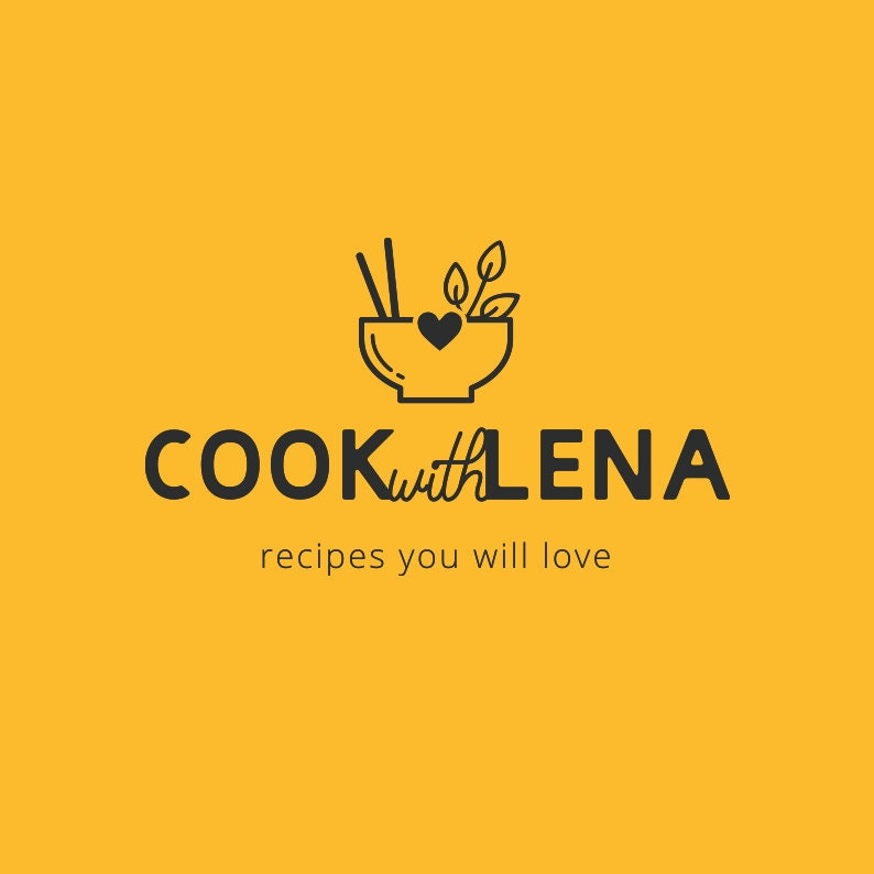 Cooking Modern Blog Logo, Premade Culinary Brand, Simple Food Truck