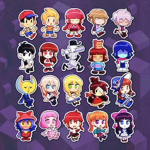 Pegatinas de vinilo para juegos de rol independientes y creadores de juegos de rol: Earthbound, Yume Nikki, OFF, Oneshot, Ib, Lisa, Omori y más