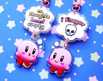 Kirby "No Thoughts Head Empty" Dangling Charm