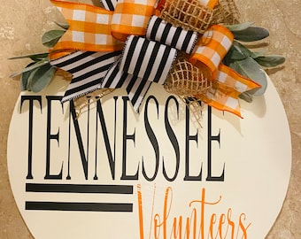 Tennessee Volunteers Wood Door Hanger, Tennessee Home Decor, Vols, Home Decor, TN Vols Door Hanger