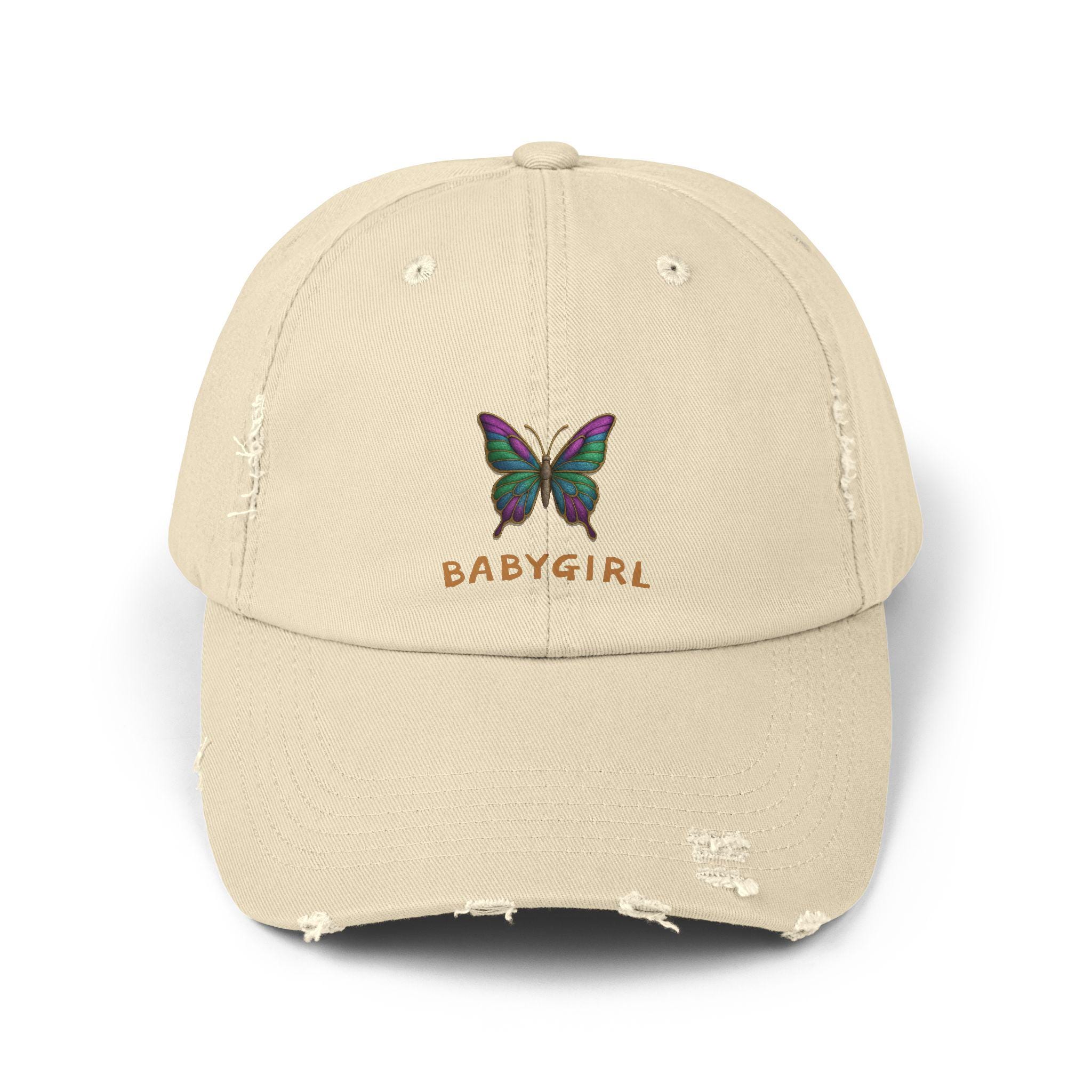 Butterfly Unisex Distressed Cap, Trendy Hat, Casual Outfit  display picture 2