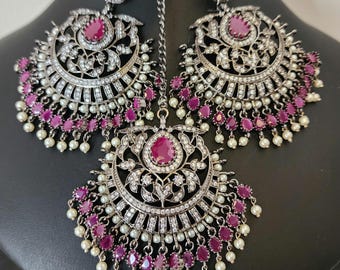 Oxidized Teeka Set