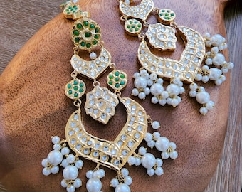 Thappa kundan earrings