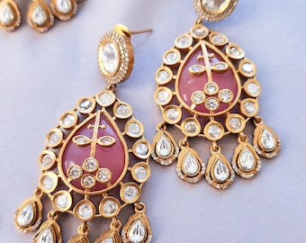Kundan Earrings Indian Earrings Pakistani Earrings Indian Jewelry Chaandbalis