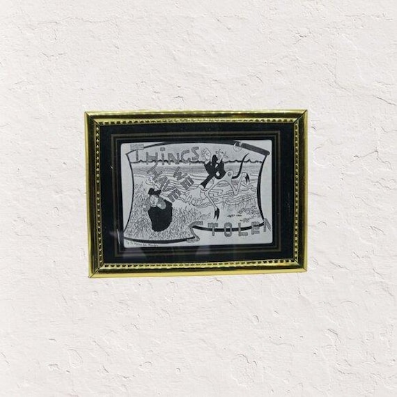 Vintage Antique Framed Thomas Theodor Heine Print Simplicissimus