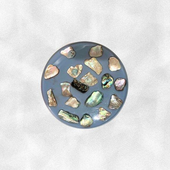 Vintage Abalone Shell Lucite Trivet by New Designs Inc