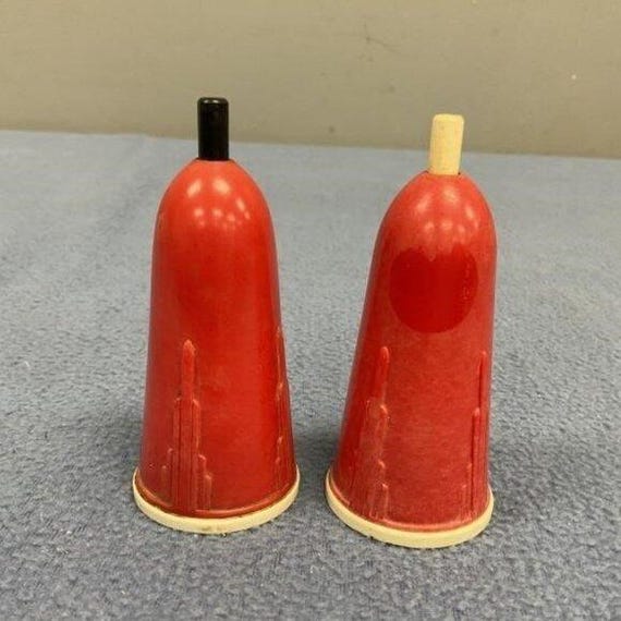 Vintage MCM Sonette Push Button Salt Pepper Shakers