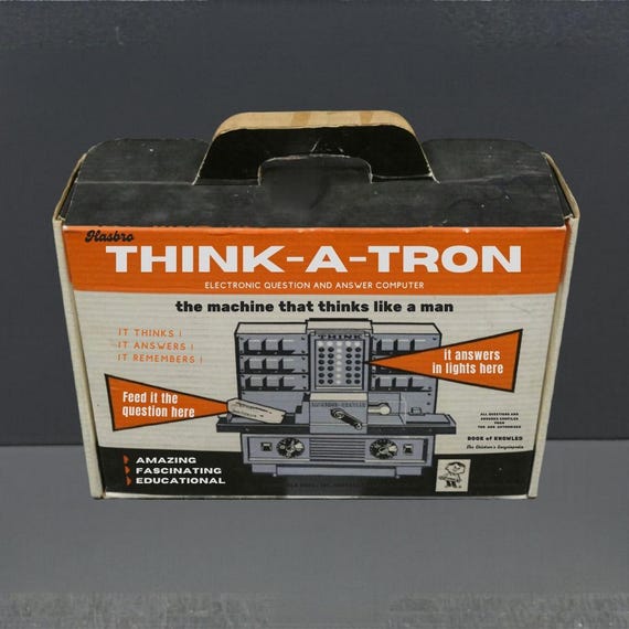 Vintage 1960s Hasbro Think-A-Tron Electronic Question & Answer Computer Game