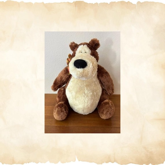 Vintage GUND Goober Bear Plush Toy 13" Brown Cream Stuffed Animal Teddy