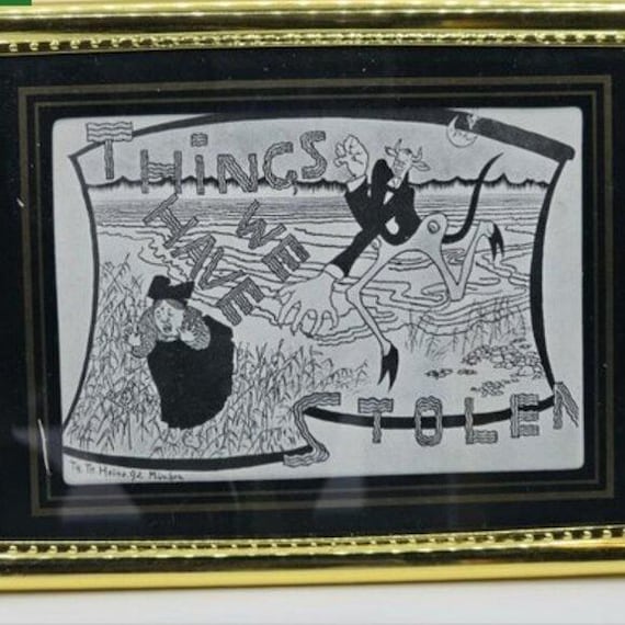 Vintage Antique Framed Thomas Theodor Heine Print Simplicissimus