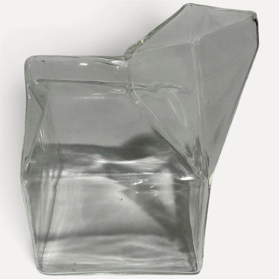 Vintage Milk Carton Shaped Glass Creamer