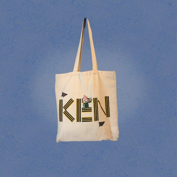 Kenzo Kids Canvas Tote Bag Double-Sided Cartoon Print