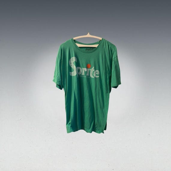 Vintage Coca-Cola Sprite Logo Graphic T-Shirt Green Size XXL Retro Soda Tee