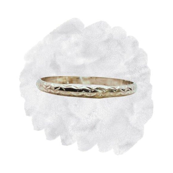 HAN Sterling Silver Etched Hinged Bangle Bracelet
