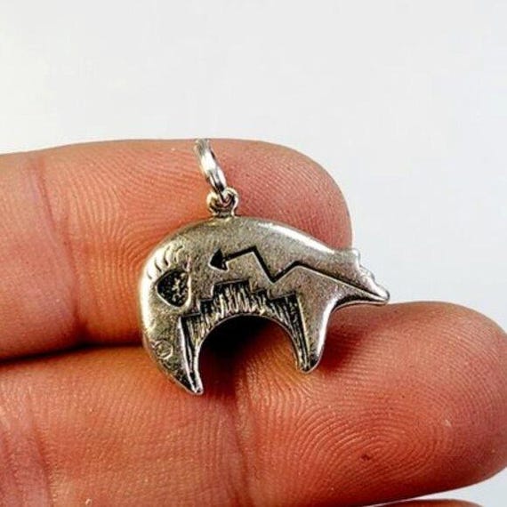 Sterling Silver Bear Southwestern Native American Charm Pendant