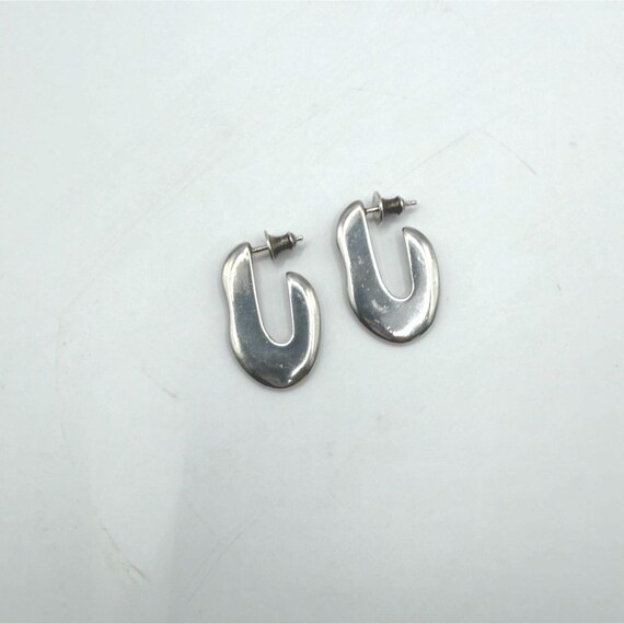 Sterling Silver 925 Chunky Open Hoop Earrings