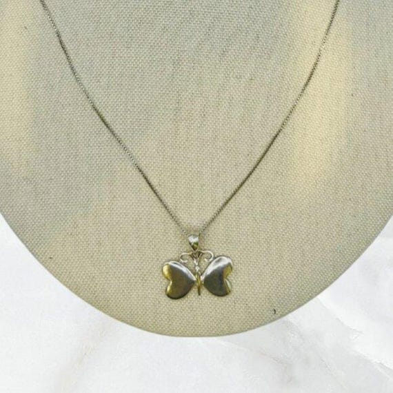 Sterling Silver Butterfly Charm on Box Chain