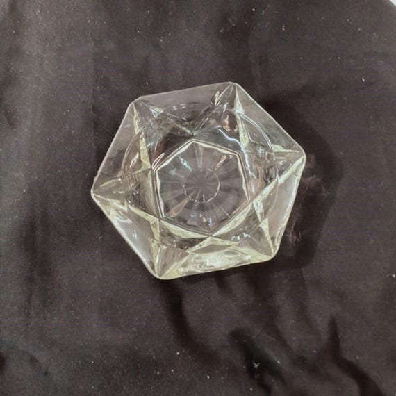 Vintage Mid-Century Modern Hexagonal Star Glass Ashtray