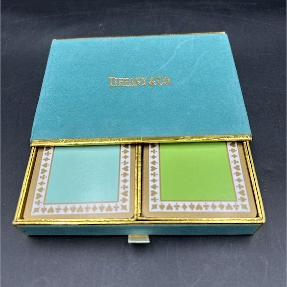 Vintage Tiffany & Co Playing Cards Set Double Deck Bridge Cards in Original Tiffany Blue Box