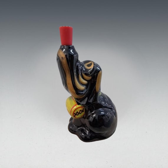 MCM Barware Ceramic Booze Hound Figural Liquor Decanter