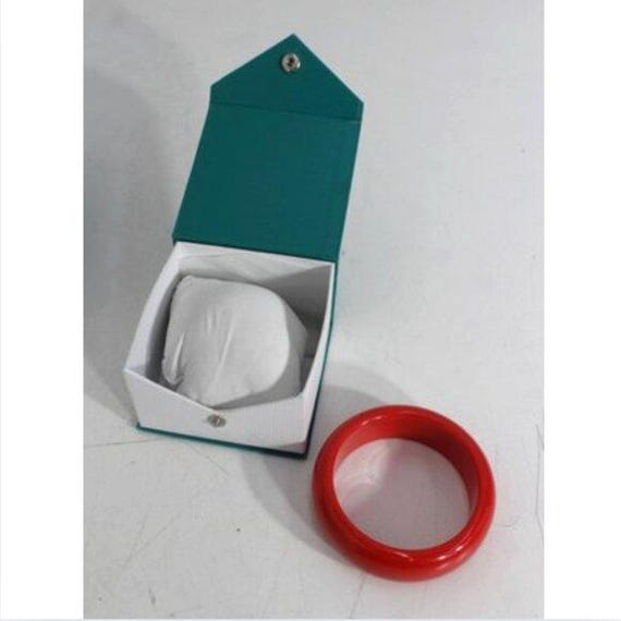 Vintage Red Bakelite-Style Bangles Chunky Gloss Finish