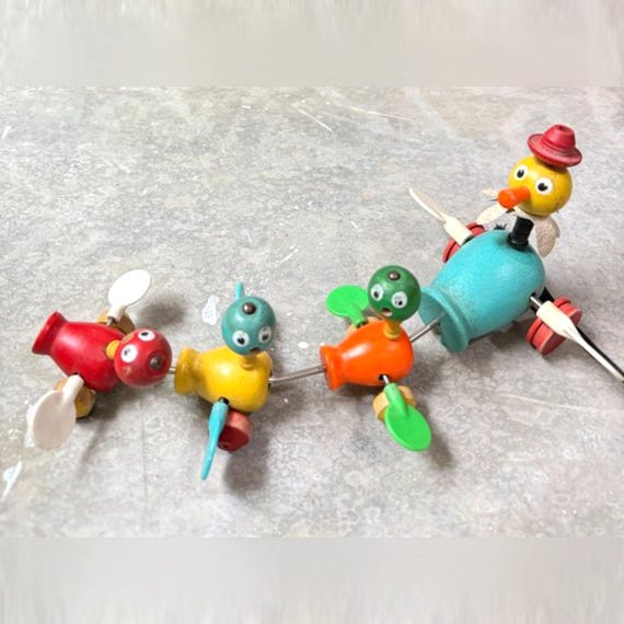 1950s Fisher-Price Gabby Goofies Wooden Pull Toy