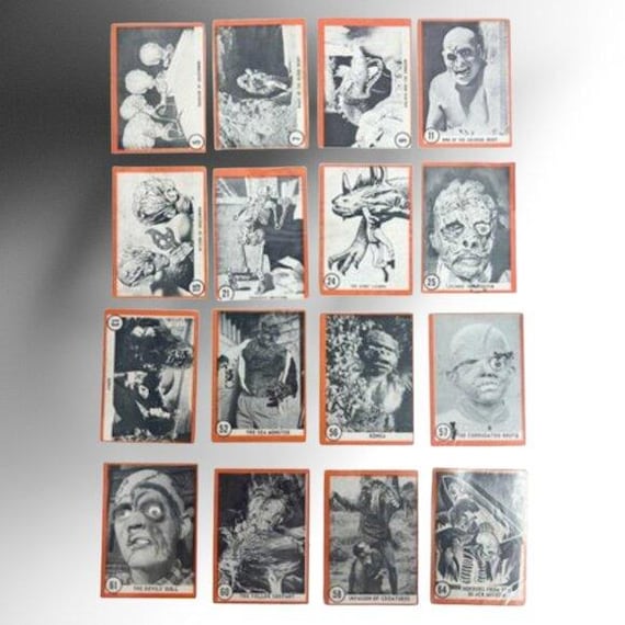 Vintage 1963 Famous Monsters Trading Cards Lot of 16 Cards