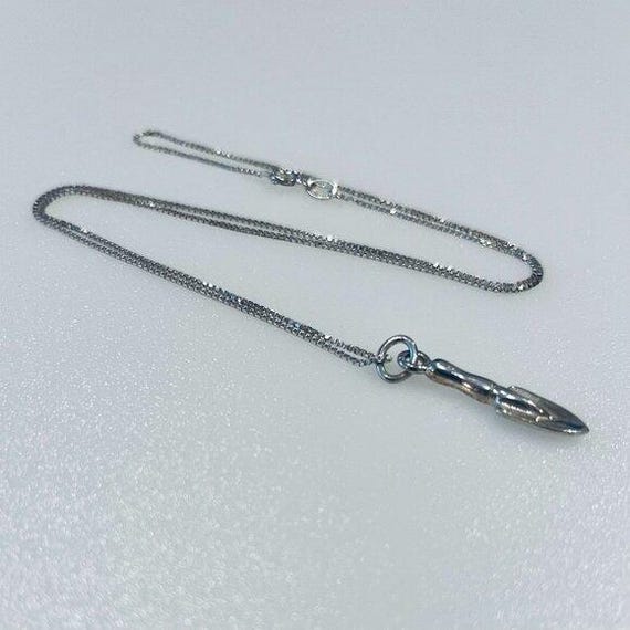 Sterling Silver Garden Trowel Pendant Necklace Italy Box Chain