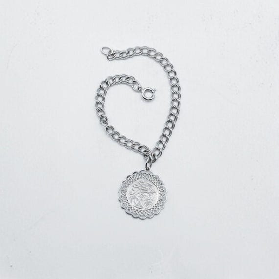 Vintage Sterling Silver Charm Bracelet with St. Thomas Medallion