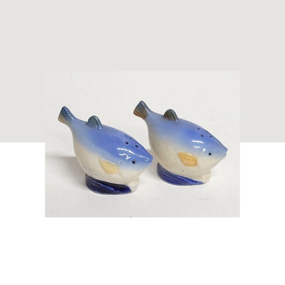 Vintage Occupied Japan Puff Fish Salt and Pepper Shakers