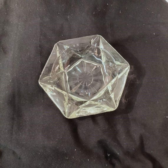 Vintage Mid-Century Modern Hexagonal Star Glass Ashtray