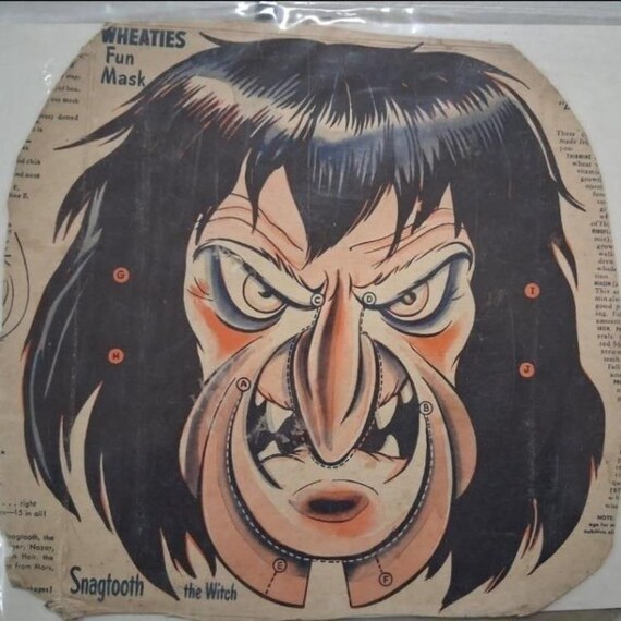 Vintage Wheaties Cereal Box Mask - Snagtooth the Witch