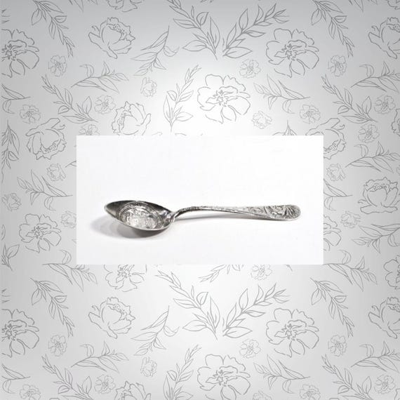 Antique Sterling Silver Chicago Souvenir Spoon 1837 Native American Chief Portrait