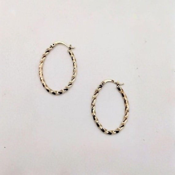 Gold Over Sterling Silver Twisted Hoop Earrings