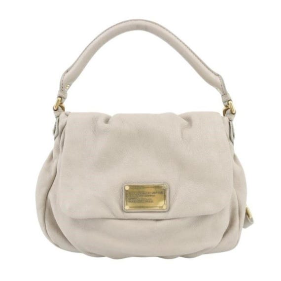 Marc by Marc Jacobs Classic Q Lil Ukita Leather Shoulder Bag Cream