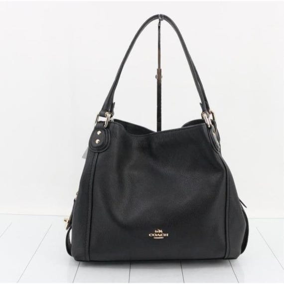 Coach 36464 Edie Shoulder Bag 31 in Refined Black Pebbled Leather