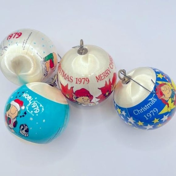 Vintage 1979 Ziggy Christmas Ball Ornament Set - Tom Wilson Character Ornaments