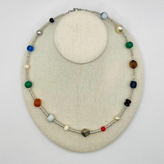 Handmade Mixed Material Beaded Necklace