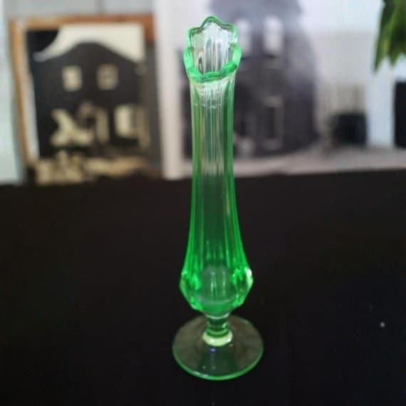 Vintage Uranium Glass Bud Vase
