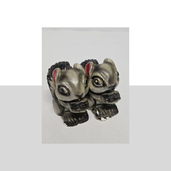 Vintage Squirrel Chalkware Salt and Pepper Shakers
