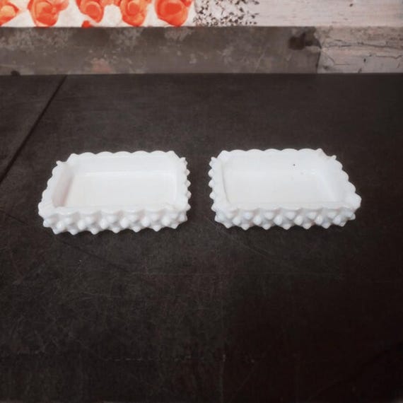 Vintage Fenton Hobnail Milk Glass Dish