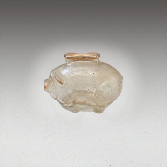 Vintage Marigold Iridescent Glass Piggy Bank