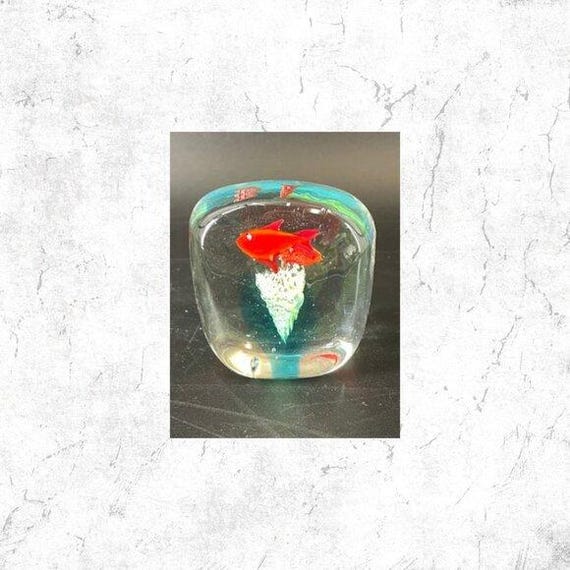 Murano Style Glass Aquarium Heavy Paperweight