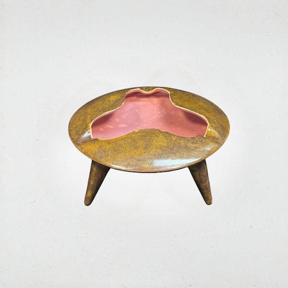 Mid-Century Modern Atomic Ceramic Tripod Ashtray