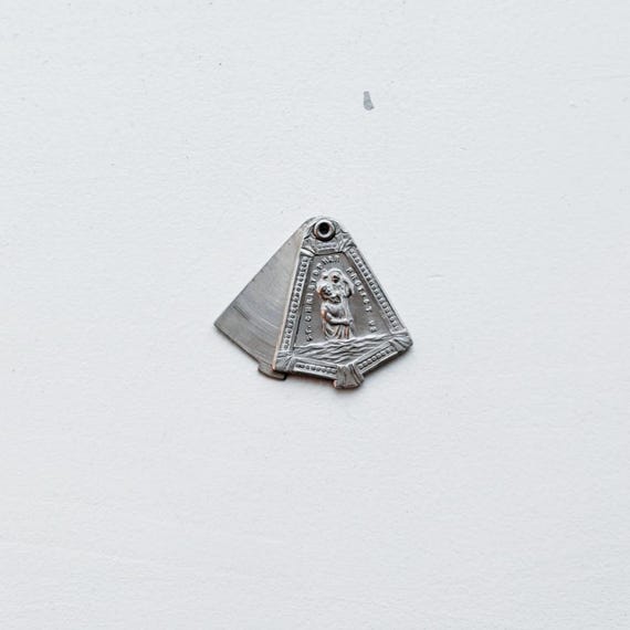 Vintage Sterling Silver St. Christopher Slide Pendant